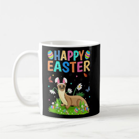 Happy Paaster Bunny Egg Funny Weasel Paaszondag Koffiemok (Links)