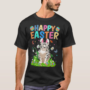 Happy Paaster Bunny Egg Funny White Tiger Easter S T-shirt