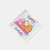 Happy Paaster Bunny Eggs Basket Cute Easter Servet (Hoek)