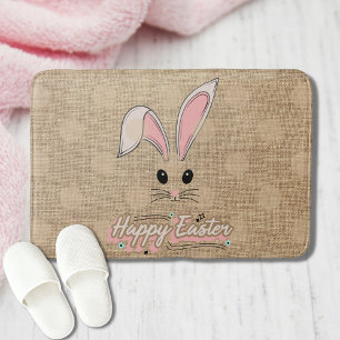 Happy Paaster Bunny Face Neutral Polka Dots Badmat