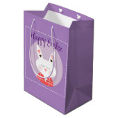 Happy Paaster Bunny Medium Gift Bag Cadeauzakje (Achterkant Gekanteld)