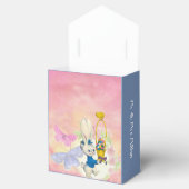 Happy Paaster Bunny Monogram Waterverf Blauwe Kind Bedankdoosjes (Geopend)