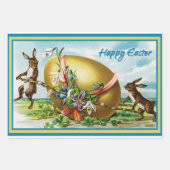  Happy Paaster Bunny Rabbits Easter Eggs Inpakpapier Vel (Voorkant 3)