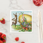  Happy Paaster Bunny Rabbits Easter Eggs Servet (Insitu)