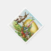  Happy Paaster Bunny Rabbits Easter Eggs Servet (Hoek)