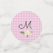 Happy Paaster Bunny Silhouette Flowers Houndstooth Confetti (Kleine voorkant)