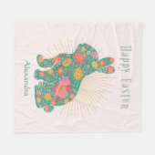 Happy Paaster Bunny  - Speciaal pasta Fleece Deken (Voorkant (Horizontaal))