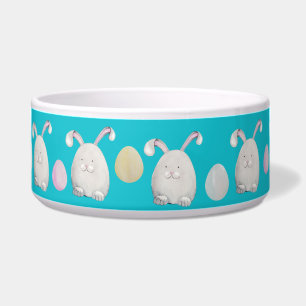 Happy Paaster Bunny Waterverf handbeschilderd# Voerbakje