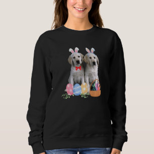 Happy Paaster Cute Bunny Dog Eggs Basket Mannen Vr Trui