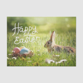 Happy Paaster Cute Bunny met Colorful Easter Tissuepapier