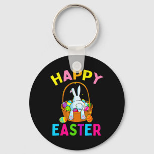 Happy Paaster Day Bunny Hunting Chocolate Eggs Egg Sleutelhanger