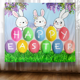 Happy Paaster Egg Hunt paashpartij Wandkleed