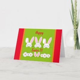 Happy Paaster Holiday Bunny Floral Holiday-kaarten Feestdagen Kaart