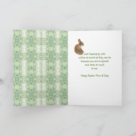 Happy paaster mapap pap fun Bunny Rabbit Feestdagen Kaart (Binnen)
