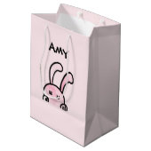 Happy Paaster Pink Gift Bag Medium Cadeauzakje (Achterkant Gekanteld)