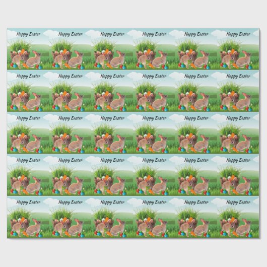 Happy Paaster Rabbit-decoupage Craft of Gift Cadeaupapier (Vlak)