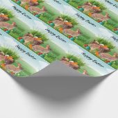 Happy Paaster Rabbit-decoupage Craft of Gift Cadeaupapier (Hoek)