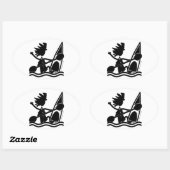 Happy Paddle Kayak Oval Sticker (Feuille)