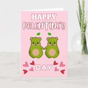 HAPPY PALENTINE'S DAY Cute Pear Beer Pair Feestdagen Kaart