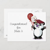 Happy Panda Beer Afstuderen Briefkaart (Voorkant / Achterkant)