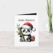 Happy Panda beer voeg kerstboodschap toe Feestdagen Kaart (Voorkant)