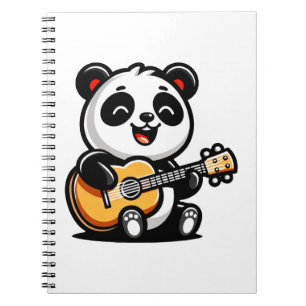 Happy Panda gitarist - Schattige akoestisch muziek Notitieboek
