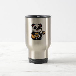 Happy Panda gitarist - Schattige akoestisch muziek Reisbeker