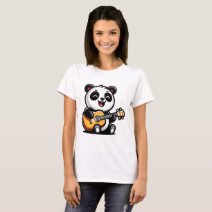Happy Panda gitarist - Schattige akoestisch muziek T-shirt