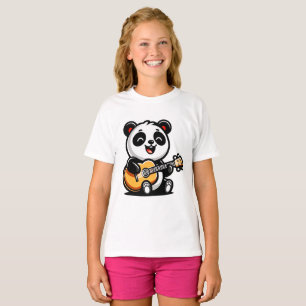 Happy Panda gitarist - Schattige akoestisch muziek T-shirt