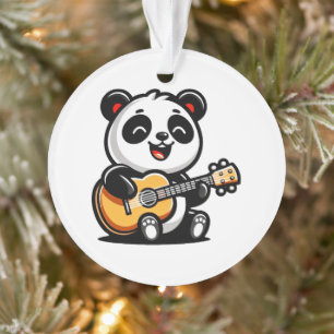 Happy Panda Guitarist - Cute Acoustic Music Design