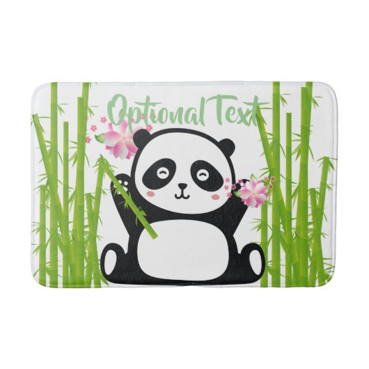 Happy Panda met Bamboo en Cherry Blossom Badmat (Voorkant)