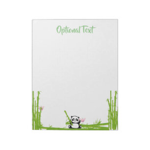 Happy Panda met Bamboo en Cherry Blossom Notitieblok