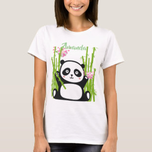 Happy Panda met Bamboo en Cherry Blossom T-shirt