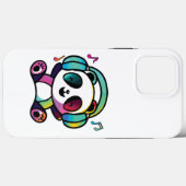 Happy Panda met hoofdtelefoons die naar muziek lui Case-Mate iPhone Case (Achterkant (horizontaal))