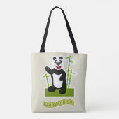 Happy Panda-monium Panda Beer Cartoon Draagtas (Achterkant)