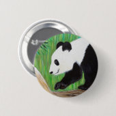 Happy Panda Painting Ronde Button 5,7 Cm (Voorkant /achterkant)