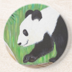 Happy Panda Painting Zandsteen Onderzetter