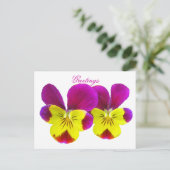 Happy Pansy Greetings Briefkaart (Staand voorkant)