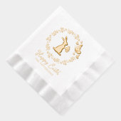 Happy Pâques Floral Wreath Bunny Butterflies Nom (Droite)