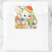 Happy Pâques Vintage lapin Nostalgique autocollant (Sac)