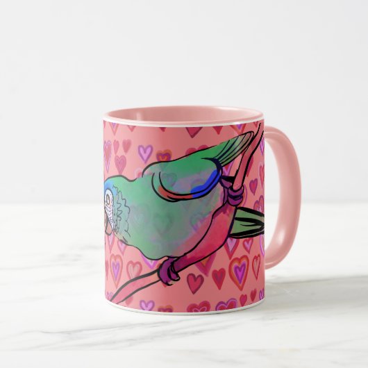 Happy parrot Two-Tone koffiekoffie-mok Mok (Voorkant rechts)