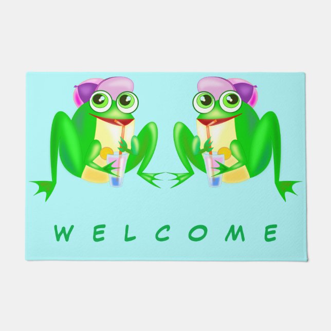 Happy Party Frog - Welkom Doormat Deurmat (Voorkant)