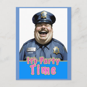 happy party officer briefkaart