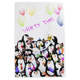Happy Party Pinguïn Gift Bag Funny - Aangepaste te Medium Cadeauzakje