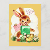 Happy Pasen bericht bunny Feestdagenkaart (Voorkant)