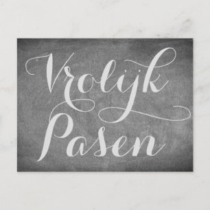 Happy Pasen Chalkboard Typografie Feestdagenkaart