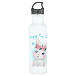 Happy Pasen - Cute Girls & Women Bunny Waterverf Waterfles