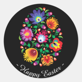 😍 Happy Pasen (folklore) aanpasbaar Ronde Sticker