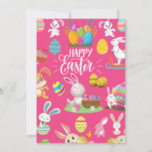 Happy Pasen, grappige Bunny Wishes en Colorful Pos Kaart
