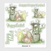 Happy Pasen  paasbunny Sticker (Vel)